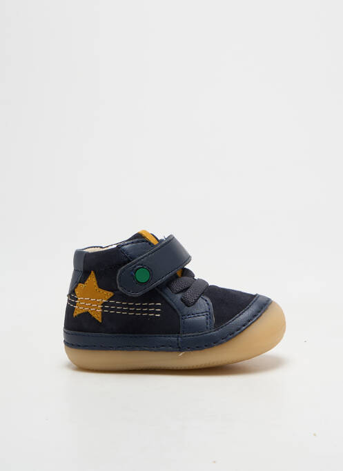 Bottillons nubuck bout rond bleu KICKERS garcon