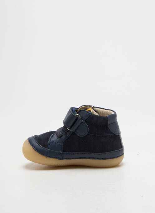 Bottillons nubuck bout rond bleu KICKERS garcon