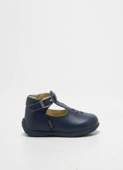 Bottillons tissage satiné bout rond bleu ASTER garcon