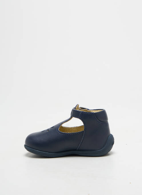Bottillons tissage satiné bout rond bleu ASTER garcon