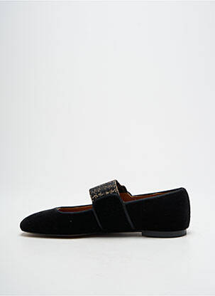 Ballerines tissage satiné talon plat jusqu'à 3cm noir CASTANER femme