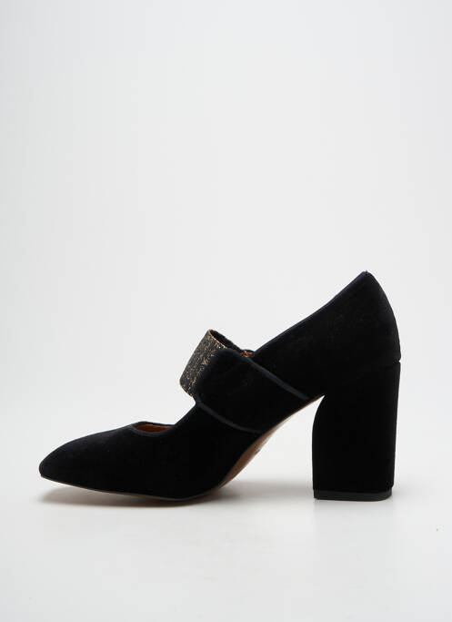 Escarpins nubuck talon de 7 à 9cm noir CASTANER femme