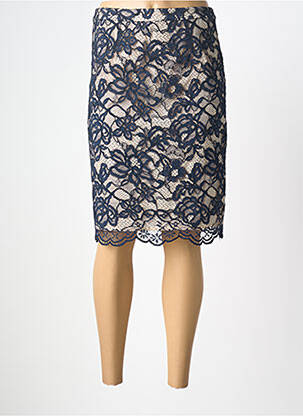 Jupe mi-longue coupe droite bleu INDI & COLD femme
