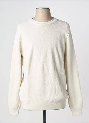 Pull col rond manches longues beige CAMBRIDGE homme