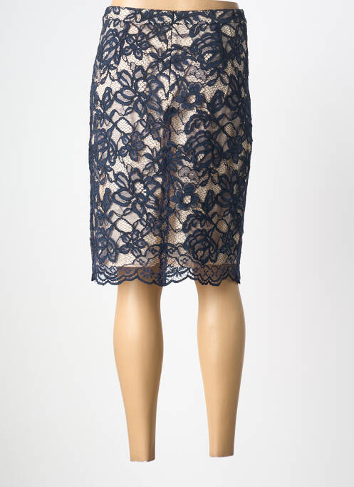 Jupe mi-longue coupe droite bleu INDI & COLD femme