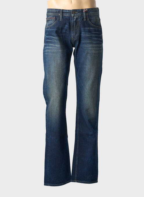 Jeans coupe droite fermeture zippée sous rabat boutonné taille normale bleu TOMMY HILFIGER homme