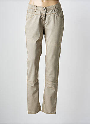 Pantalon droit tissage popeline taille normale beige SANDWICH femme