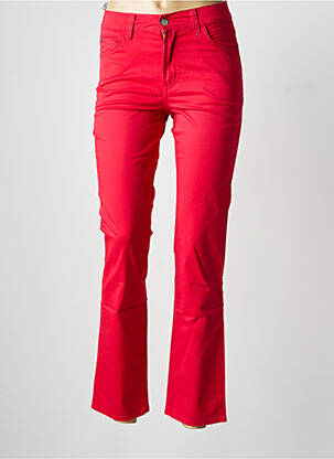 Pantalon droit stretch taille normale rouge PIONEER femme