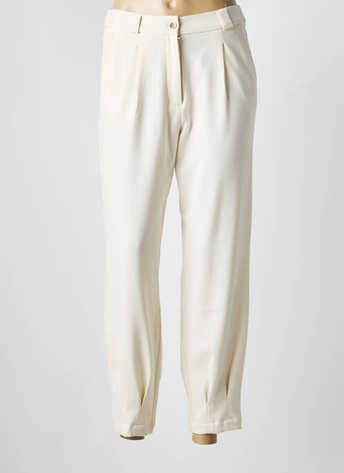 Pantalon droit stretch taille normale beige YERSE femme