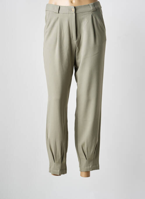 Pantalon droit stretch taille normale vert YERSE femme