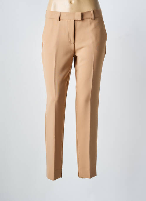 Pantalon slim tissage popeline taille normale marron BEAUMONT femme