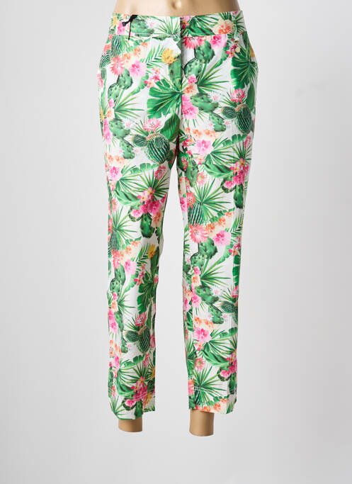 Pantalon 7/8 tissage popeline taille normale vert PENNYBLACK femme