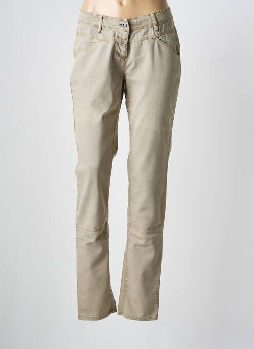 Pantalon droit tissage popeline taille normale beige SANDWICH femme