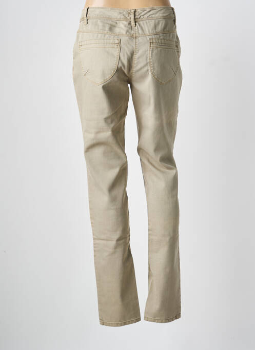 Pantalon droit tissage popeline taille normale beige SANDWICH femme