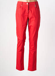 Pantalon slim tissage popeline taille normale rouge PENNYBLACK femme