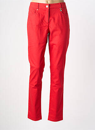 Pantalon slim tissage popeline taille normale rouge PENNYBLACK femme