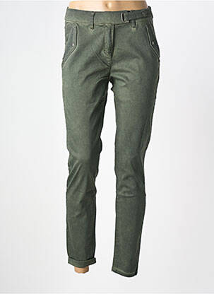 Pantalon slim tissage popeline taille normale vert SANDWICH femme