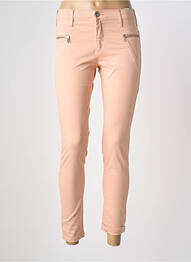Pantalon slim tissage popeline taille normale rose INDI & COLD femme