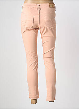 Pantalon slim tissage popeline taille normale rose INDI & COLD femme