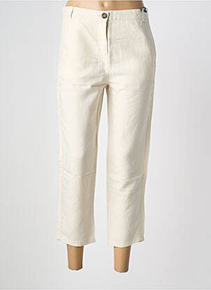 Pantalon 7/8 fermeture zippée sous rabat boutonné taille normale beige PENNYBLACK femme