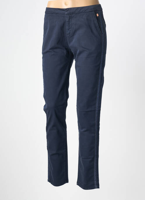 Pantalon chino tissage popeline taille normale bleu HARRIS WILSON femme