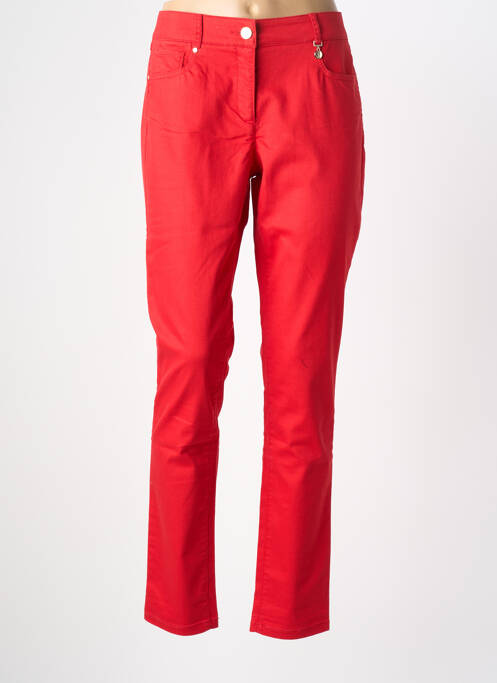 Pantalon slim tissage popeline taille normale rouge PENNYBLACK femme