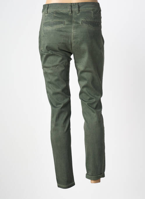 Pantalon slim tissage popeline taille normale vert SANDWICH femme