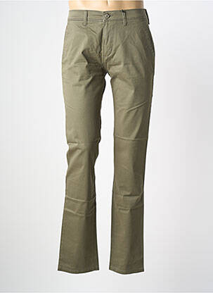 Pantalon chino tissage popeline taille normale vert PIONEER homme