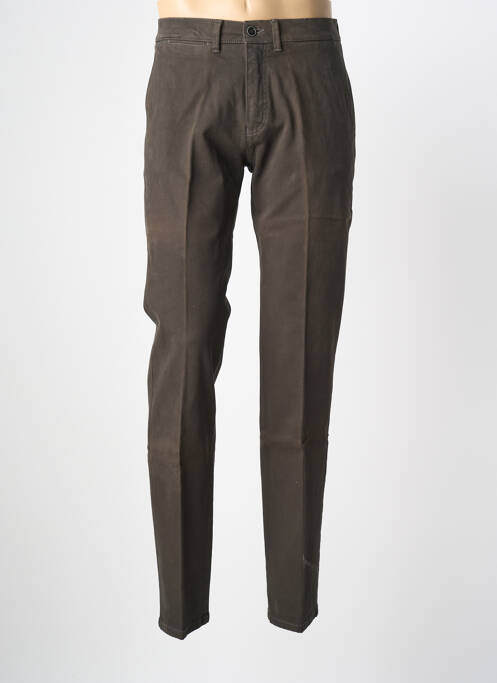 Pantalon chino tissage popeline taille normale marron PIONEER homme
