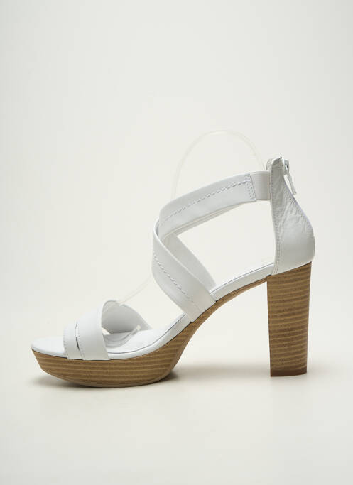 Sandales/nu pieds tissage satiné talon de 7 à 9cm blanc NERO GIARDINI femme