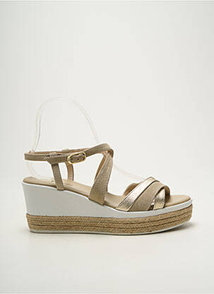 Sandales/nu pieds tissage satiné talon de 7 à 9cm or NERO GIARDINI femme