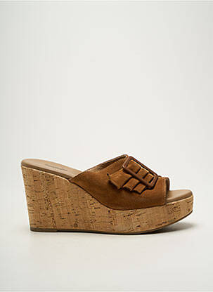 Mules/sabots talon compensé talon de 7 à 9cm marron NERO GIARDINI femme