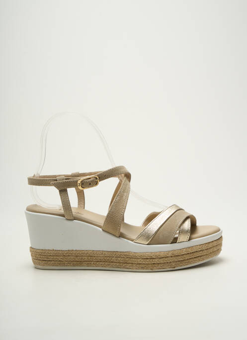 Sandales/nu pieds tissage satiné talon de 7 à 9cm or NERO GIARDINI femme