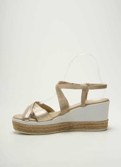Sandales/nu pieds tissage satiné talon de 7 à 9cm or NERO GIARDINI femme