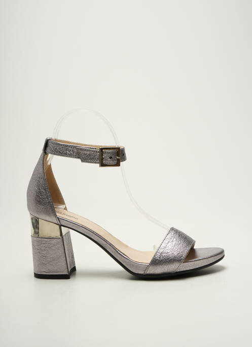Sandales/nu pieds matière lisse talon de 7 à 9cm argent NERO GIARDINI femme