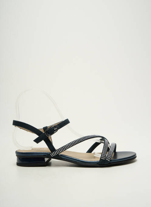 Sandales/nu pieds chiquet talon plat jusqu'à 3cm bleu NERO GIARDINI femme