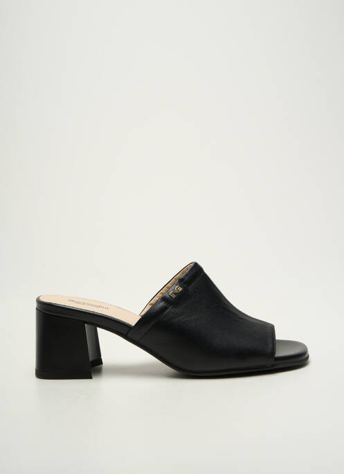 Mules/sabots tissage satiné talon de 4 à 6cm noir NERO GIARDINI femme