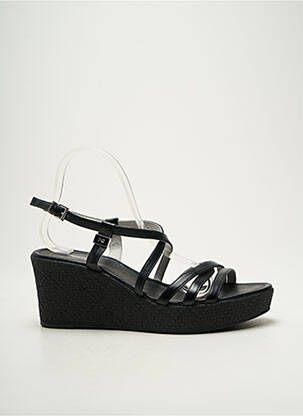 Sandales/nu pieds tissage satiné talon de 7 à 9cm noir NERO GIARDINI femme