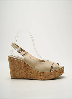 Sandales/nu pieds talon compensé talon haut de 10cm et plus beige NERO GIARDINI femme