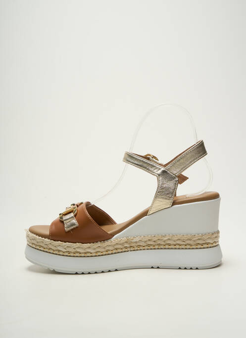 Sandales/nu pieds tissage satiné talon de 7 à 9cm or NERO GIARDINI femme