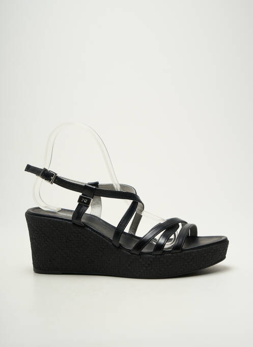 Sandales/nu pieds tissage satiné talon de 7 à 9cm noir NERO GIARDINI femme