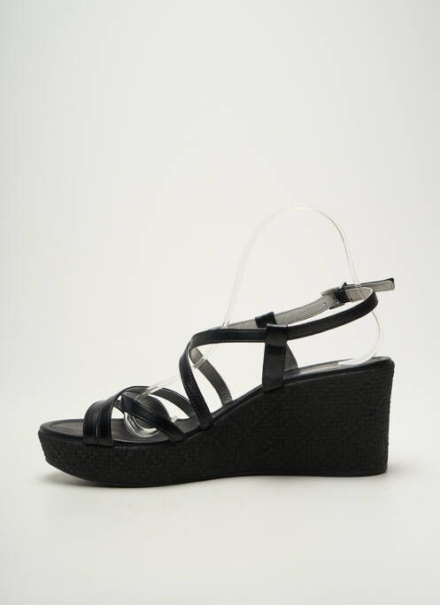 Sandales/nu pieds tissage satiné talon de 7 à 9cm noir NERO GIARDINI femme