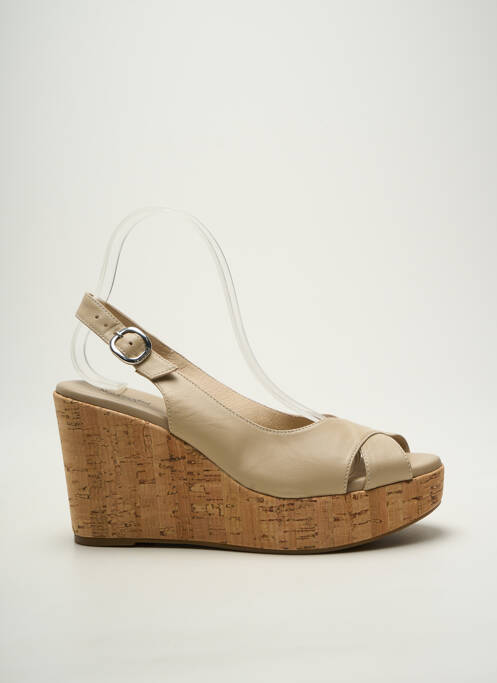 Sandales/nu pieds talon compensé talon haut de 10cm et plus beige NERO GIARDINI femme