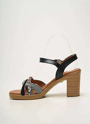 Sandales/nu pieds tissage satiné talon de 7 à 9cm noir EVA FRUTOS femme