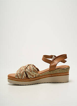 Sandales/nu pieds tissage satiné talon de 4 à 6cm or EVA FRUTOS femme