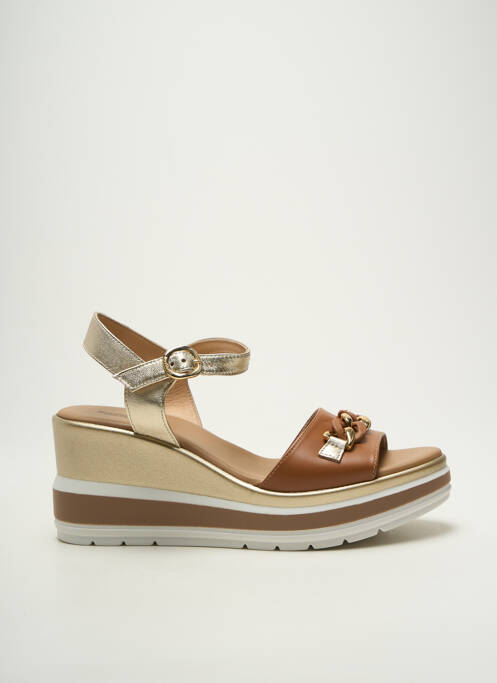 Sandales/nu pieds matière lisse talon de 7 à 9cm or NERO GIARDINI femme