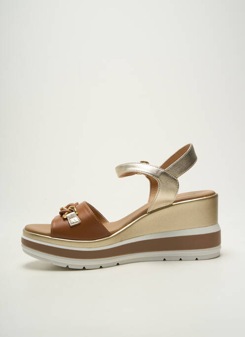 Sandales/nu pieds matière lisse talon de 7 à 9cm or NERO GIARDINI femme