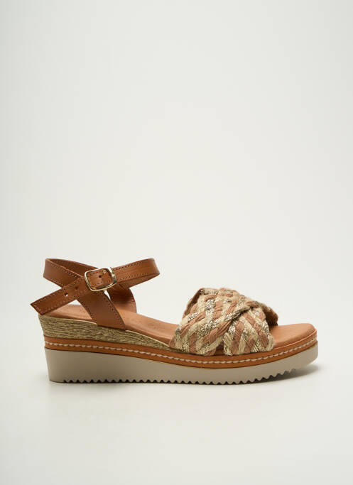 Sandales/nu pieds tissage satiné talon de 4 à 6cm or EVA FRUTOS femme