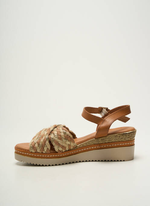 Sandales/nu pieds tissage satiné talon de 4 à 6cm or EVA FRUTOS femme