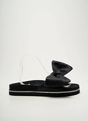 Mules/sabots tissage satiné talon plat jusqu'à 3cm noir K.DAQUES femme